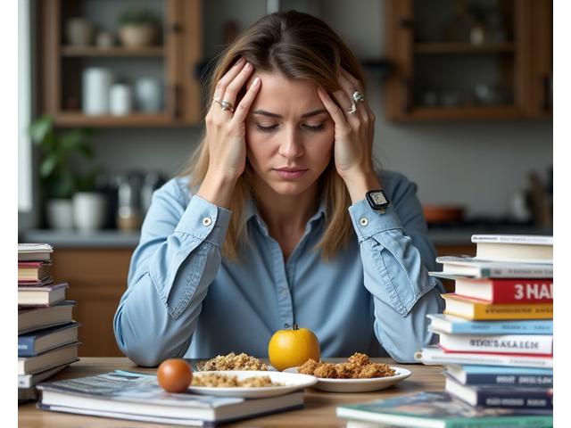 Osoba zmateně drží generic wellness knihu