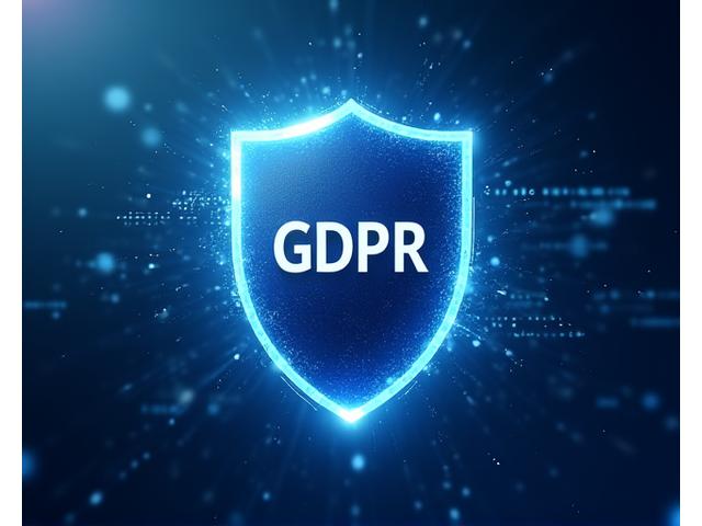 Grafické znázornění štítu s logem GDPR, obklopené digitálními daty, symbolizující ochranu dat a shodu s regulacemi